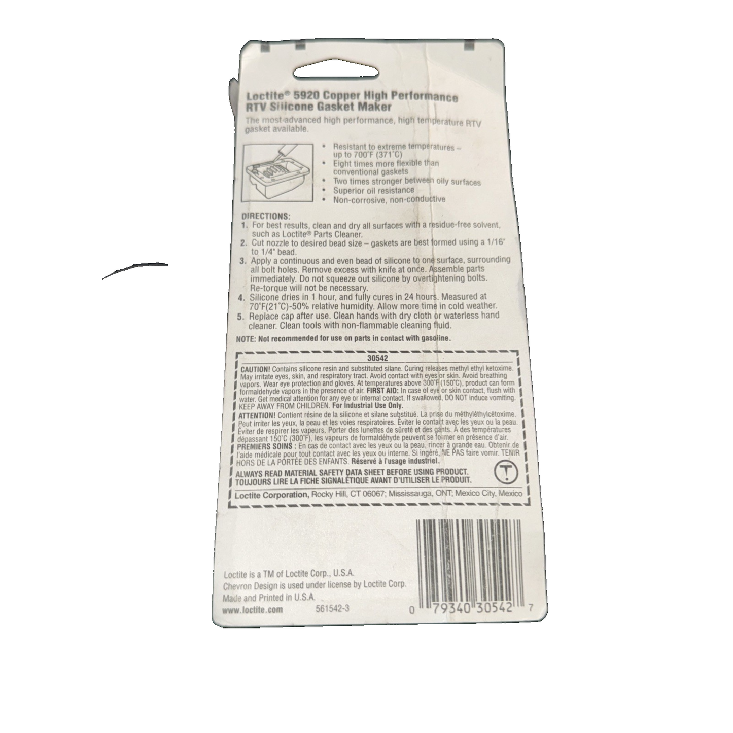 5920 High Temp RTV Silicone Gasket Maker, Tube, Copper