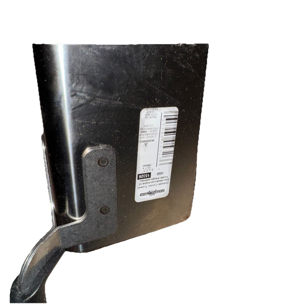 Marshalltown Bullnose outside corner trowel , Durasoft handle, stainless steel,, DaveyDooDeals – a black metal bracket with a white label o…