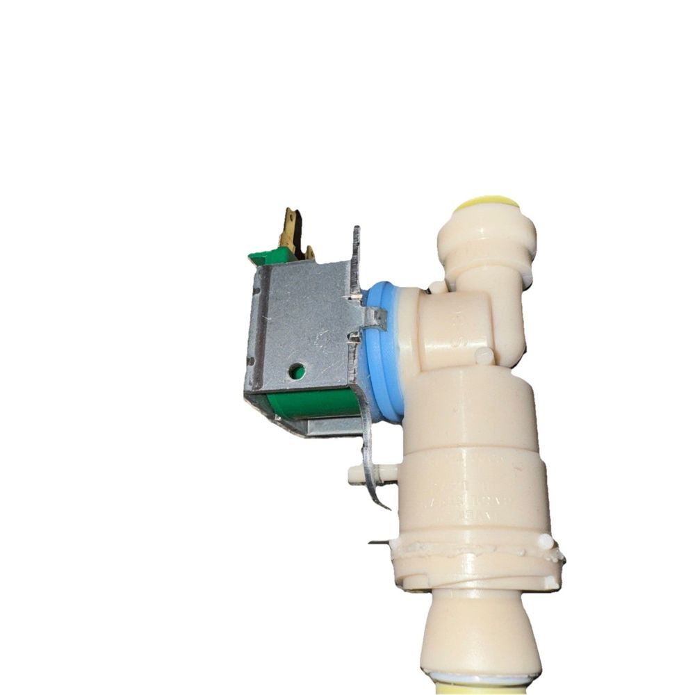 Sub-Zero 7043041 Water Inlet Valve – OEM Isolation – a white plastic water valve with a blue handle