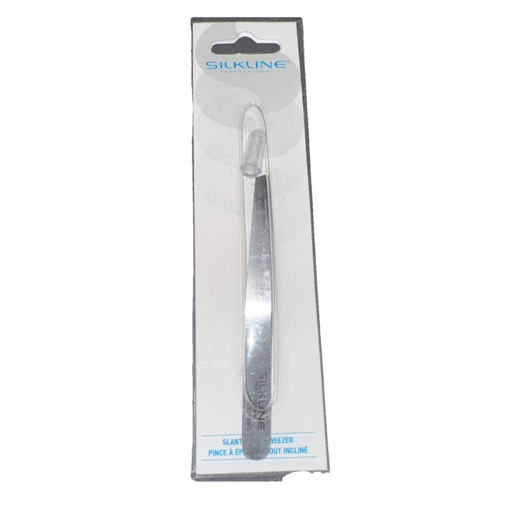 Edge Slant Tweezer # Se-2019, Silkline – a white toothbrush in a packaging