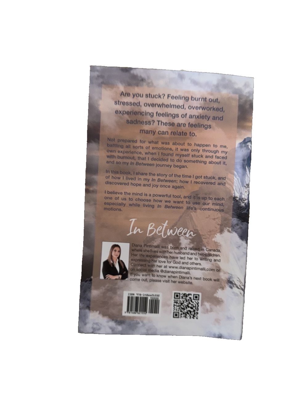In Between: Finding Peace and Strength in the Midst of Life's Continuous Motions, DaveyDooDeals – the back cover of the book, with a pictur…