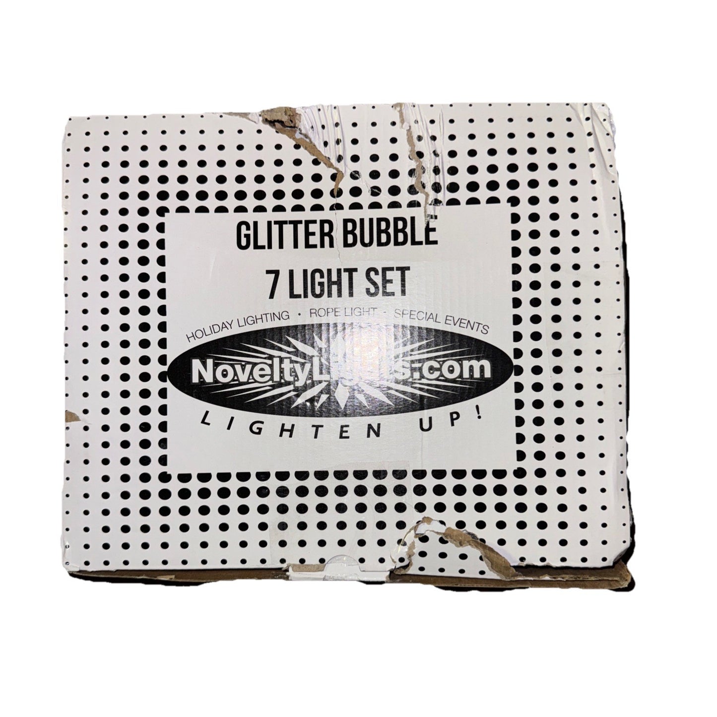 Novelty Lights Traditional Glitter Bubble Light Set, 6 Feet 7 Bulbs Clear Liquid