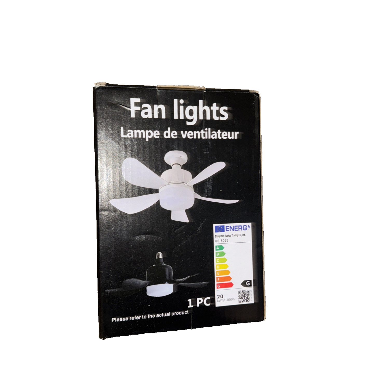 Ceiling Fan Light with Remote, Socket Light RR-8013 (Fits Light Bulb Socket)