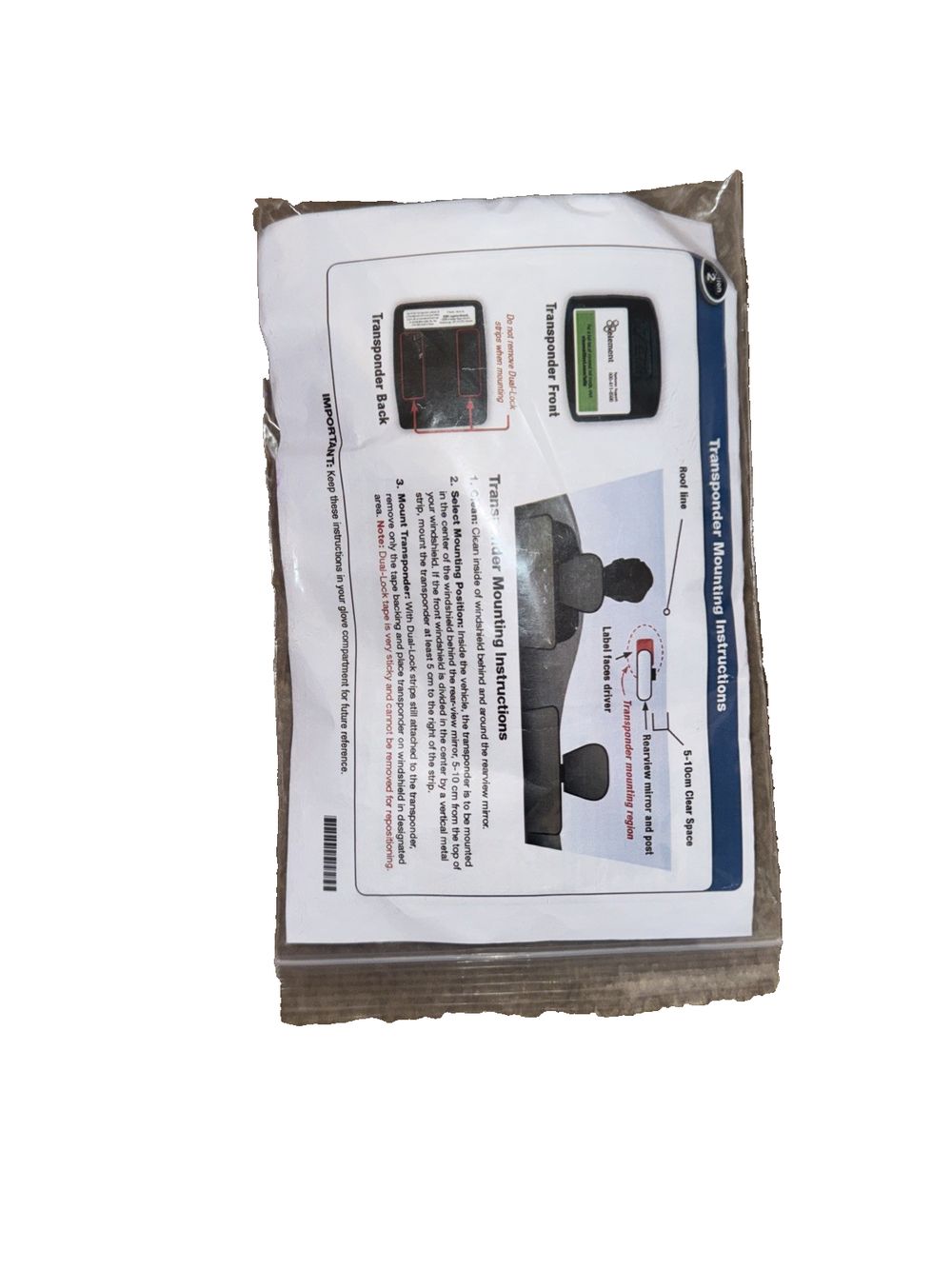 Element Fleet Transponder Sensor – a package of a cell phone with a card