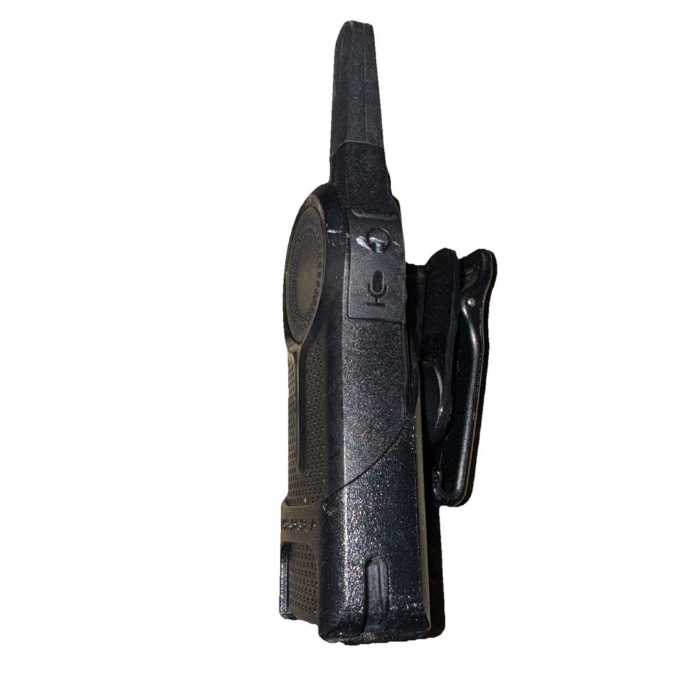 Motorola DLR1020 Two Way Digital Radio – a black holster with a black holster