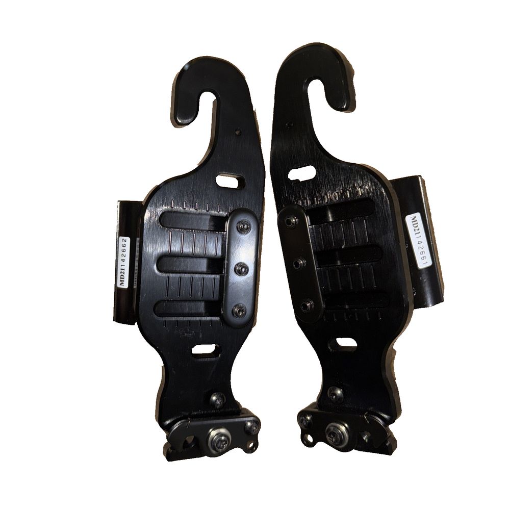 Deep Wheel Chair Positioning Back Bracket (Both Sides), Unbranded – two pairs of black plastic clamps with a white background