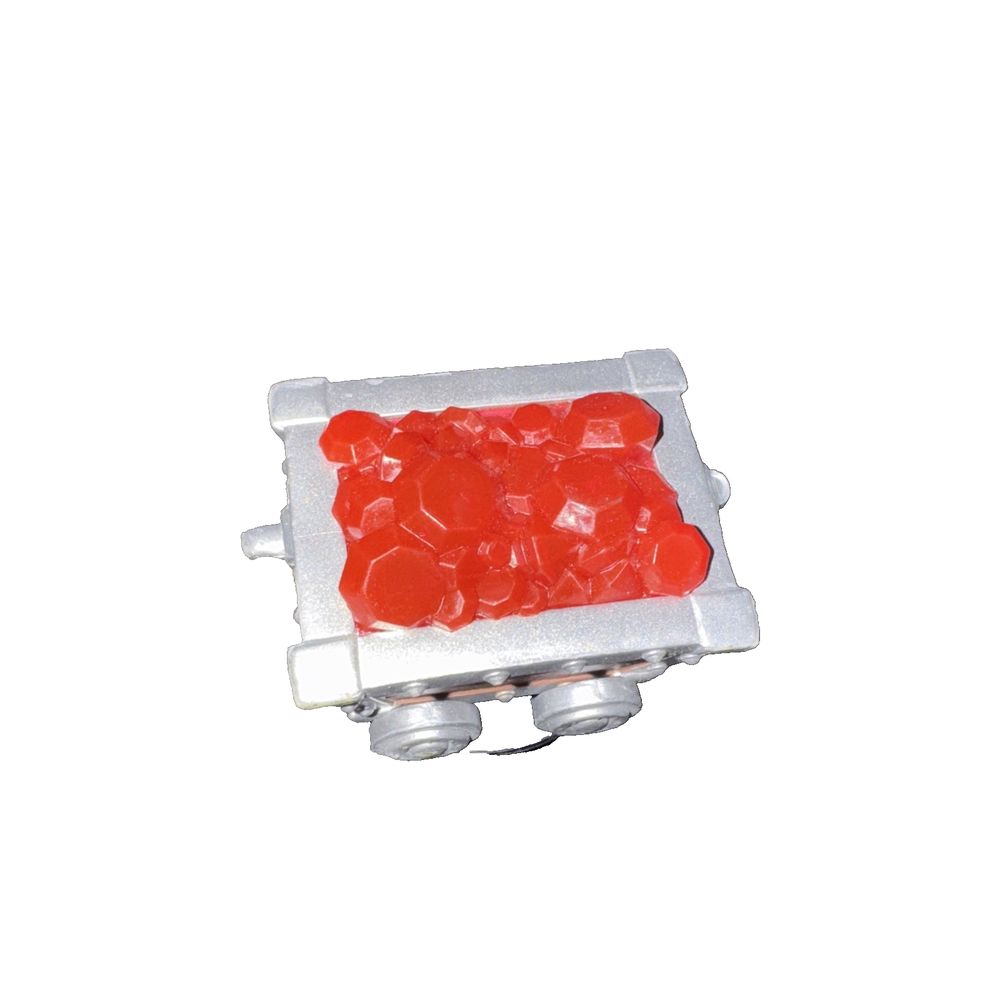 Snow White Mine Cart Figurine 2025, DaveyDooDeals – a red glass cube with a silver base