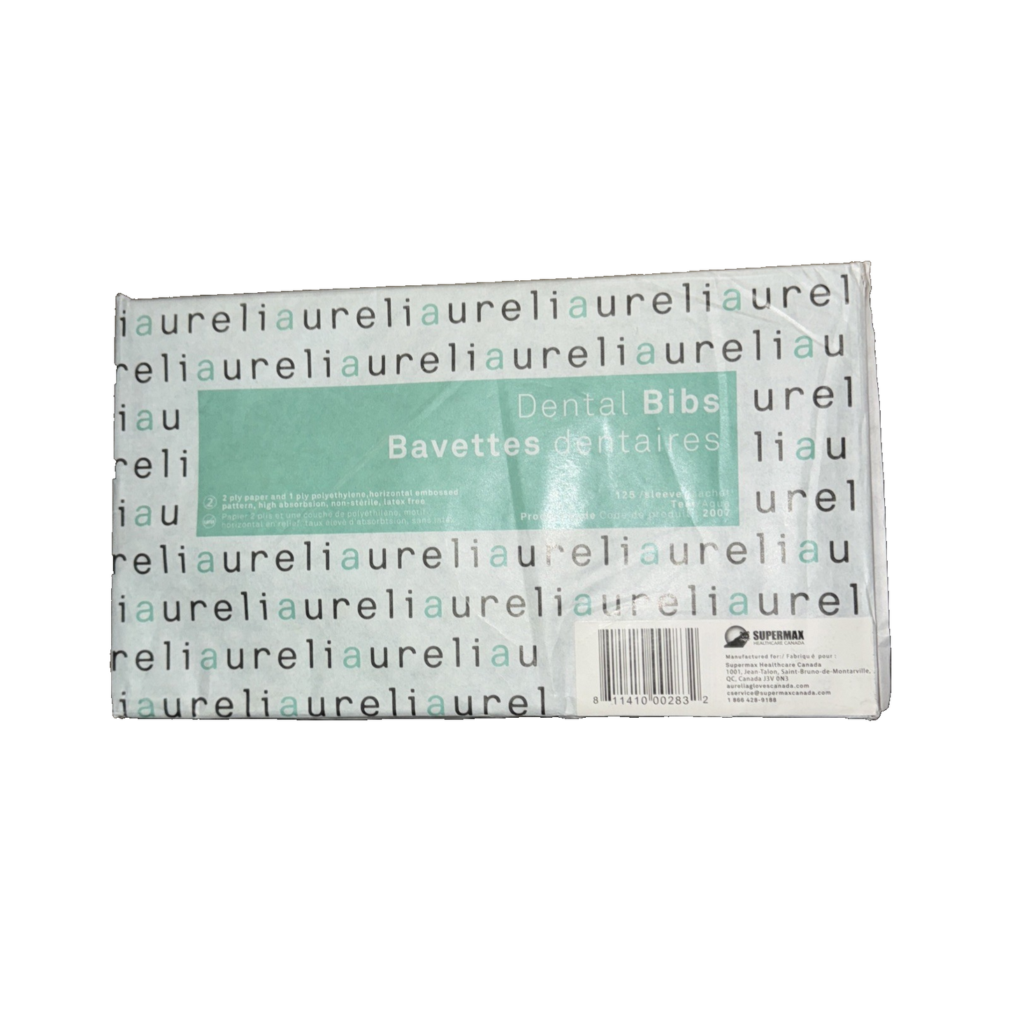 SuperMax Dental Bibs 125/Sleeve 2 Ply Paper and 1 Ply Polethylene