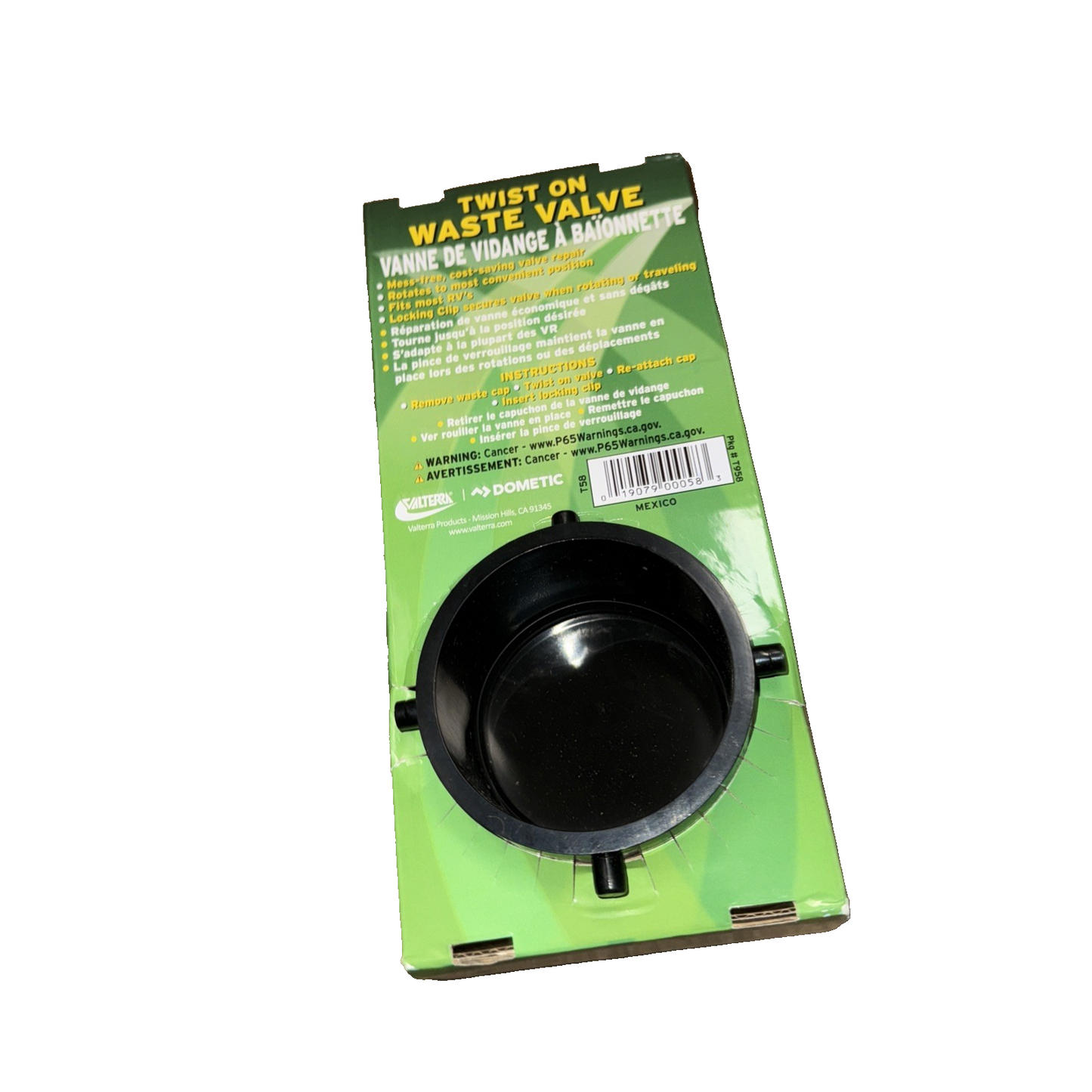 Valterra Twist-On Waste Valve, Mess-Free Waste Valve for RV's, Campers, Trailers