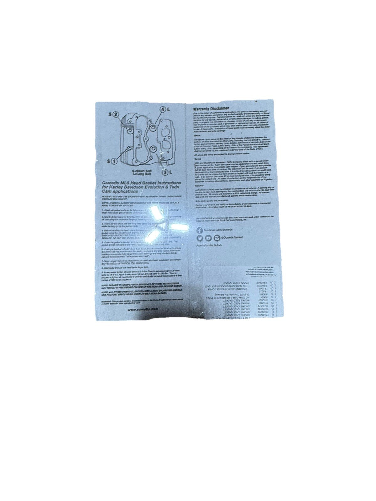 Cometic Gasket - C10359 For Harley Motorcycles 1999-2017