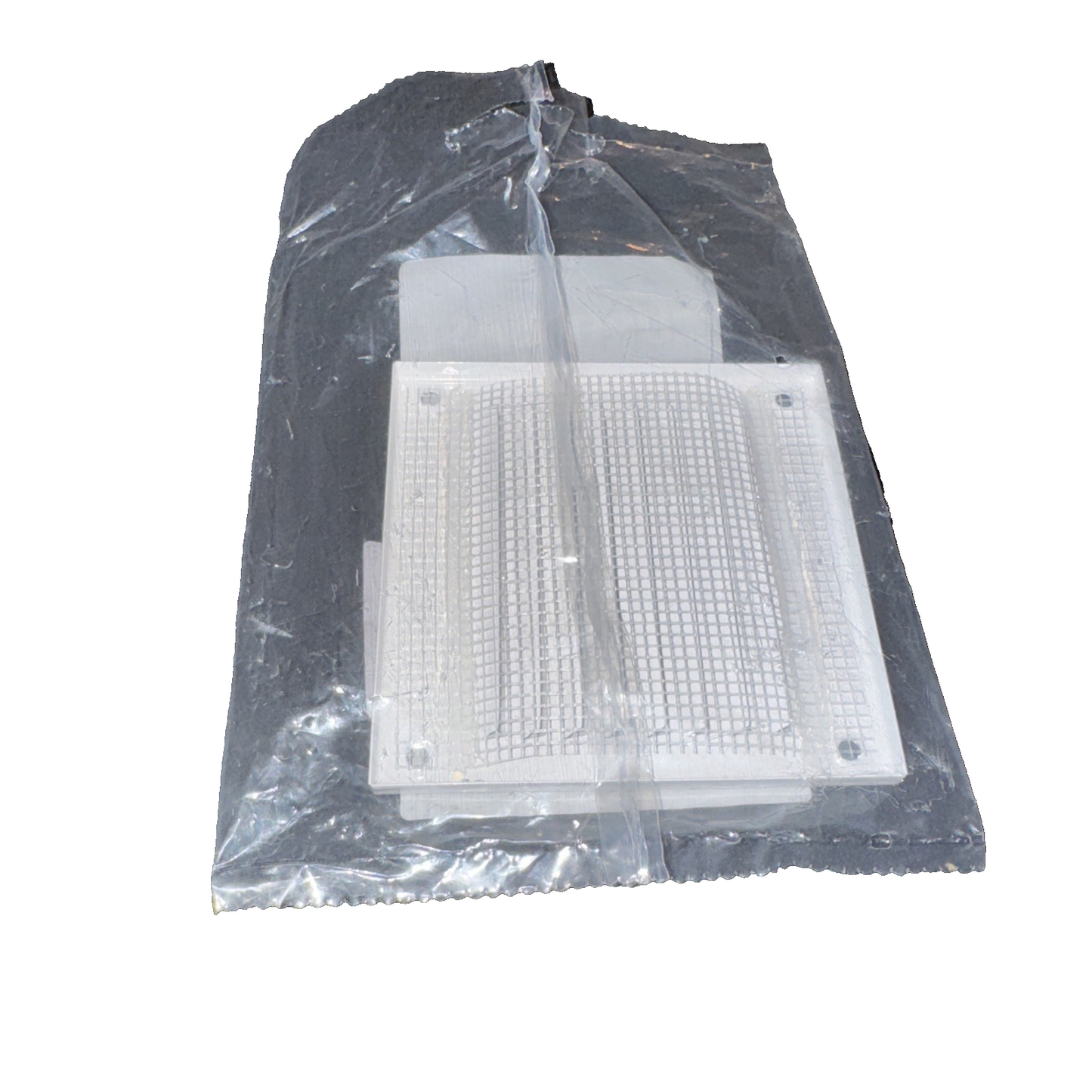 White Metal Air Vent Grille 100mm x 100mm with Fly Screen Flat Louvre Duct Cover