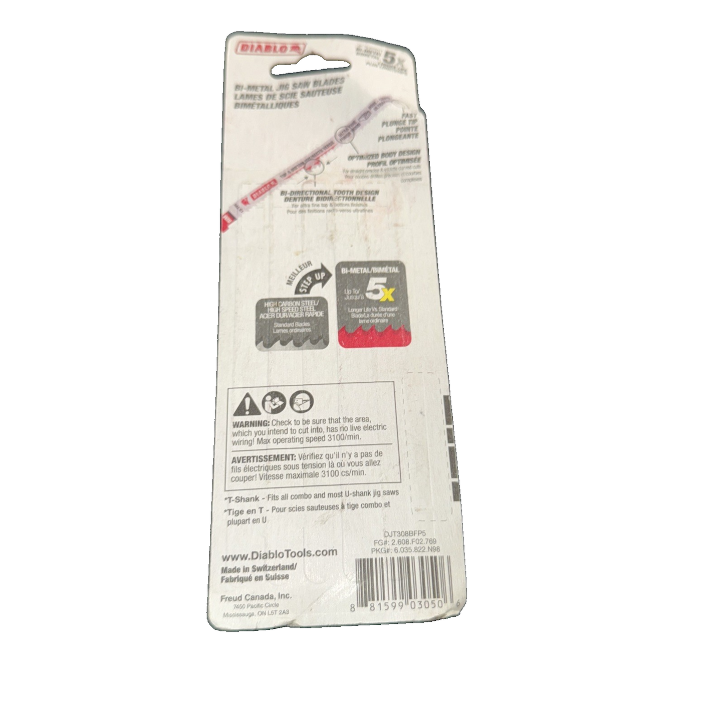 DIABLO Bi-Metal T-Shank Jigsaw Blades 4-5/8" 13 TPI Ultra-Fine Finish – 5-Pack