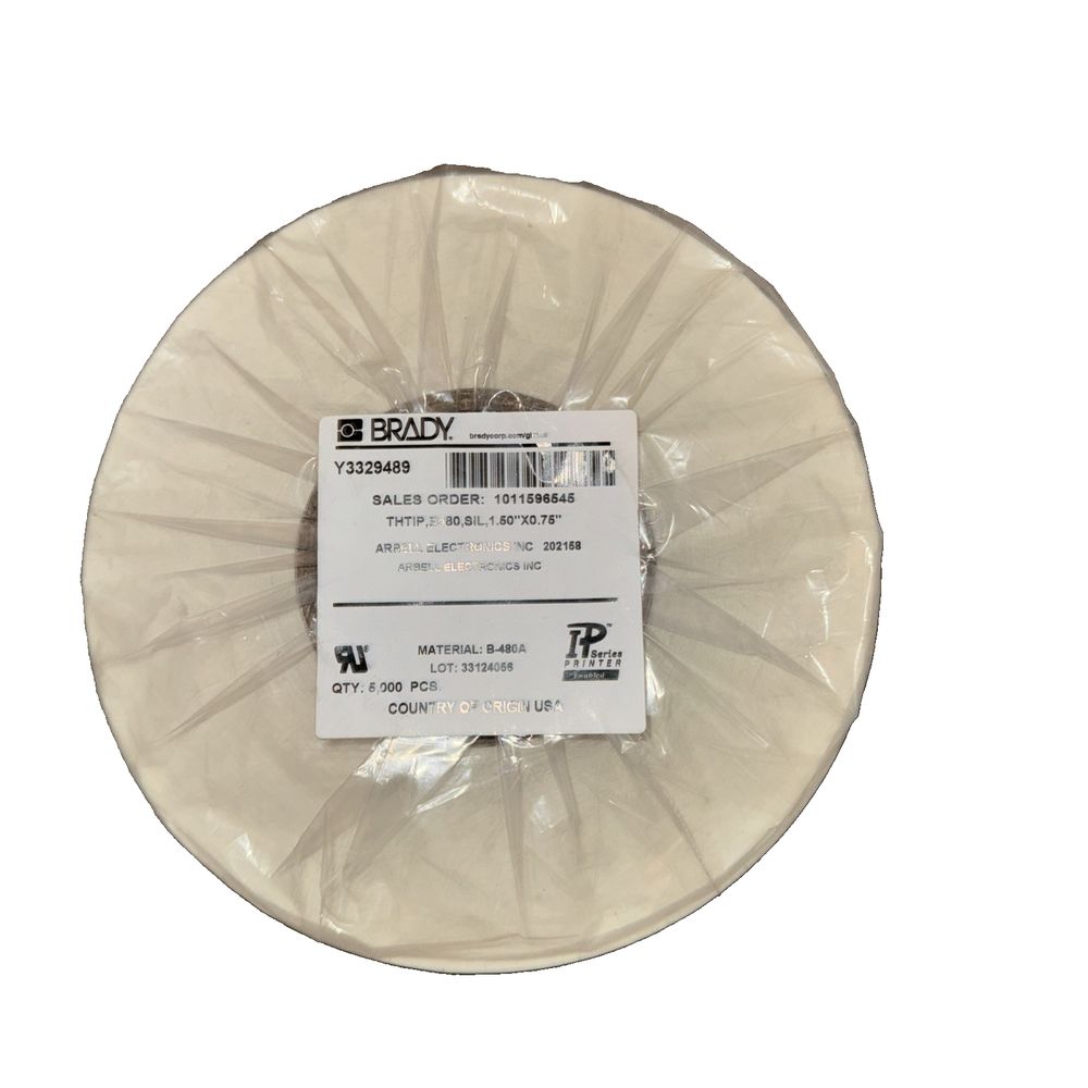 BRADY 1.50X0.75 THERMAL TRANSFER 5000 PCS – a white plastic bowl with a plastic lid
