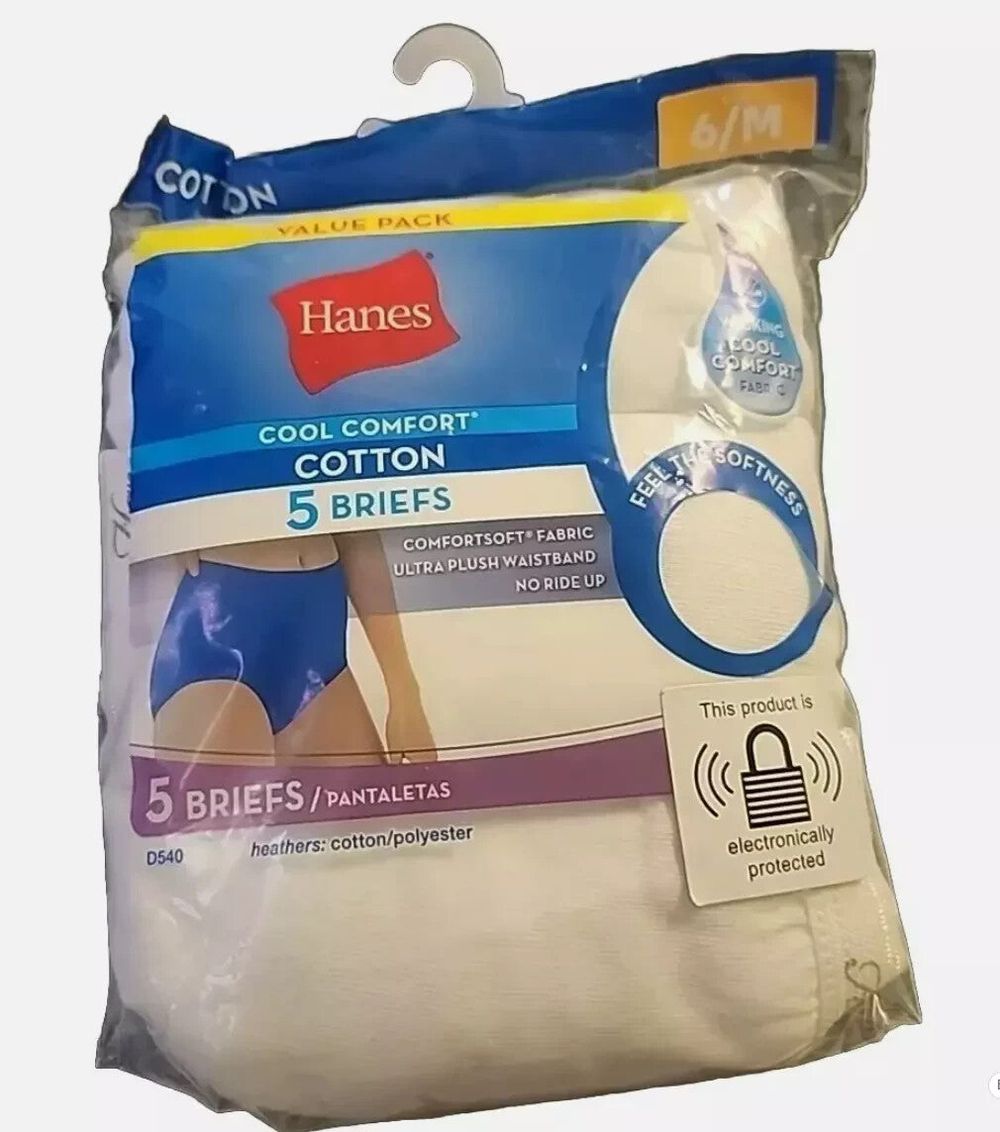Hanes Cool Comfort Cotton Briefs 5-Pack Size 6/M White - Breathable & Soft – harts comfort cots briefs