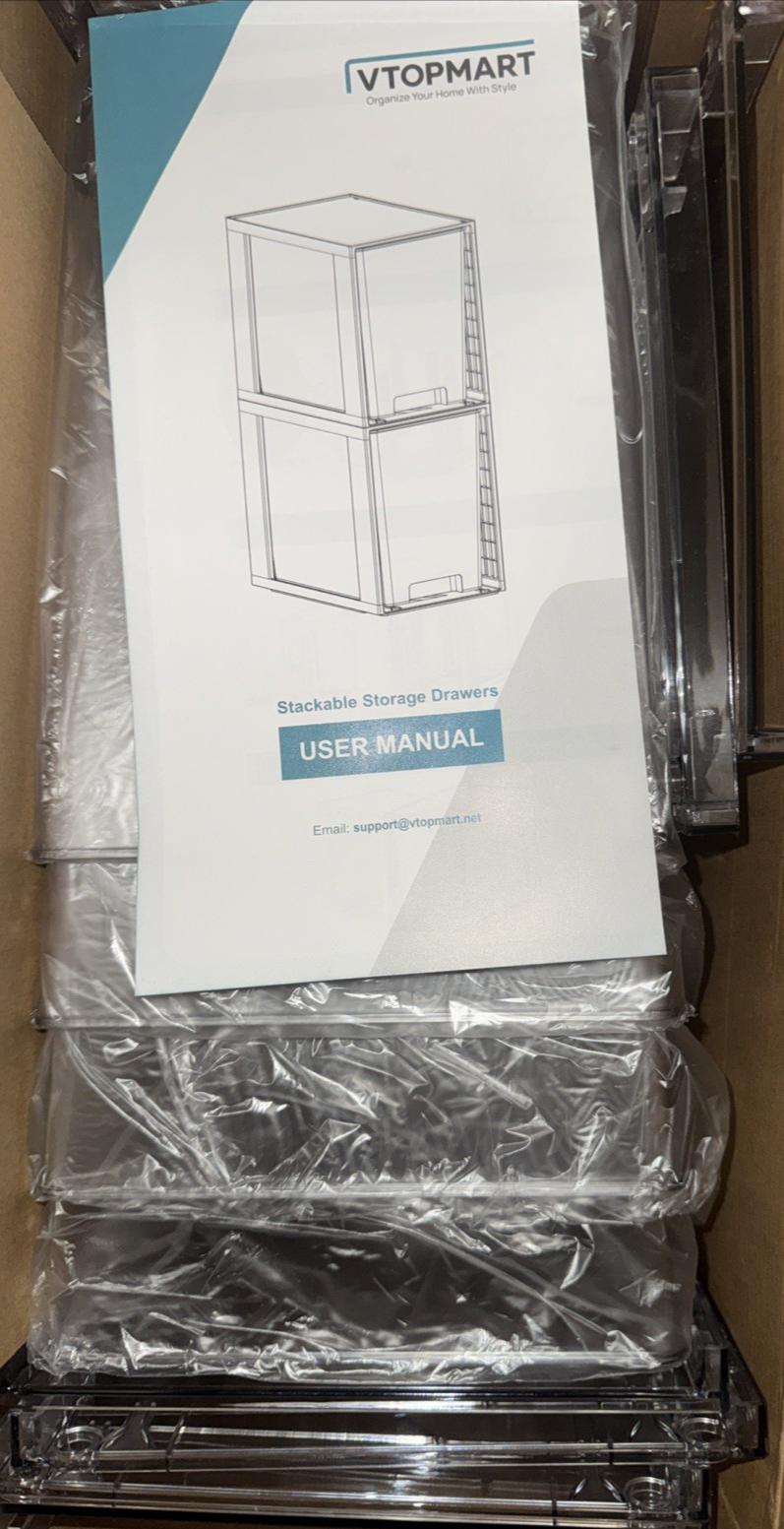 4 Pack Clear Stackable Storage Drawer SDVM0006