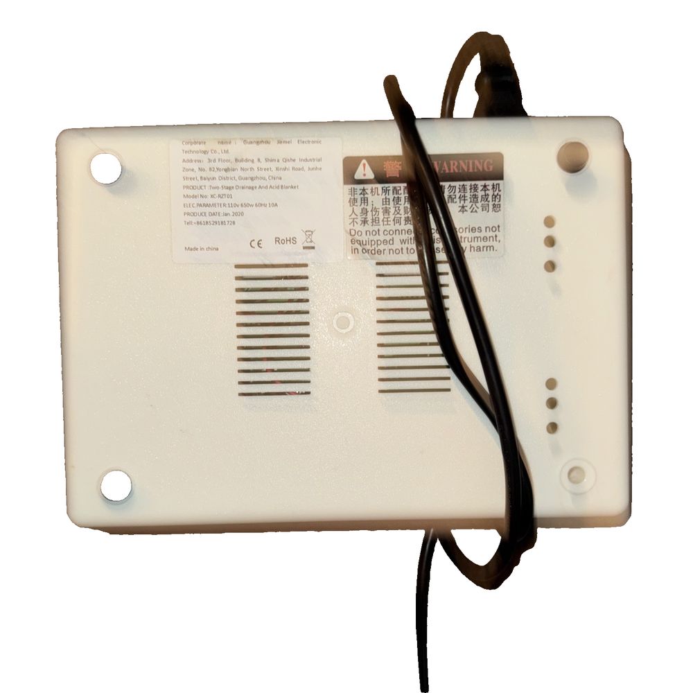 XC-RZT01 Infrared Sauna Blanket Base (No Blanket/Cords), Unbranded – a white wall mounted switch with a black cord