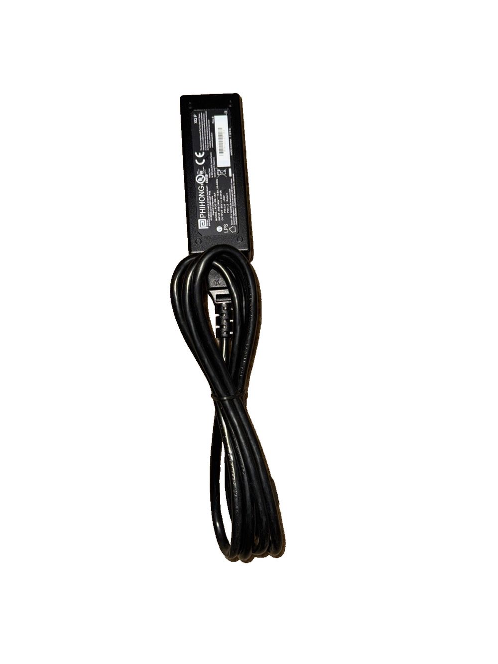 Single Port Power Over Ethernet POE15M-1AF PHIHONG – a black power cord with a white background