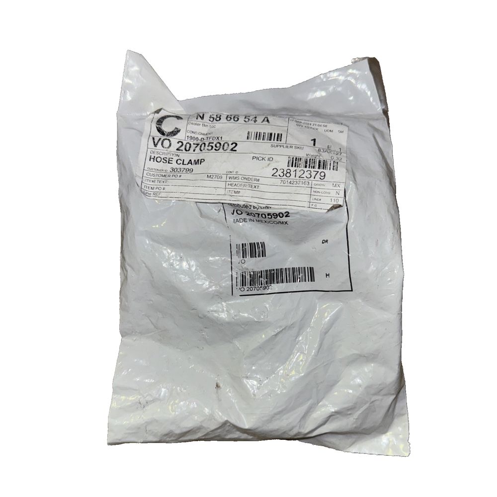 OEM VOLVO / MACK SET OF 1 SPRING CLAMPS P/N 20705902, DaveyDooDeals – a bag of white plastic bags with a white label