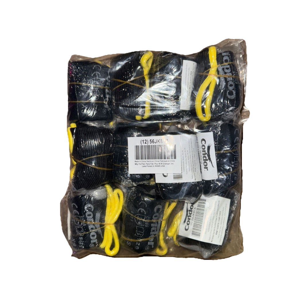 56JK81A Condor 12 pack Black Coated Glove Xtra Small, DaveyDooDeals – a package of yellow and black plastic bags