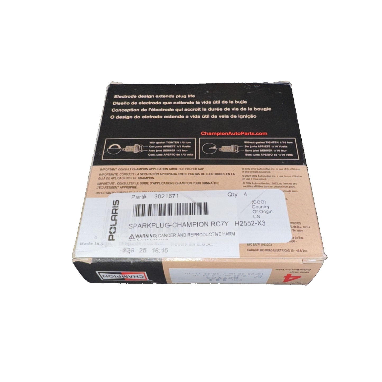 Spark Plug, Part 3021671 Champion 4 Pack