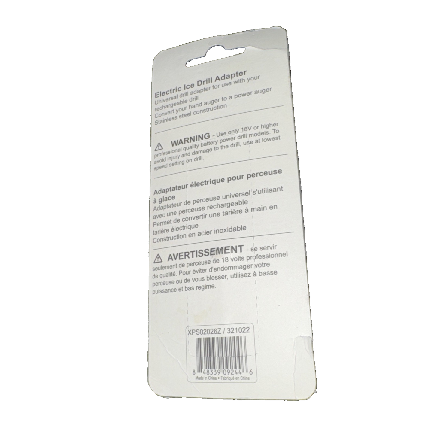 XPS Electric Ice Drill Adapter XPS02026Z