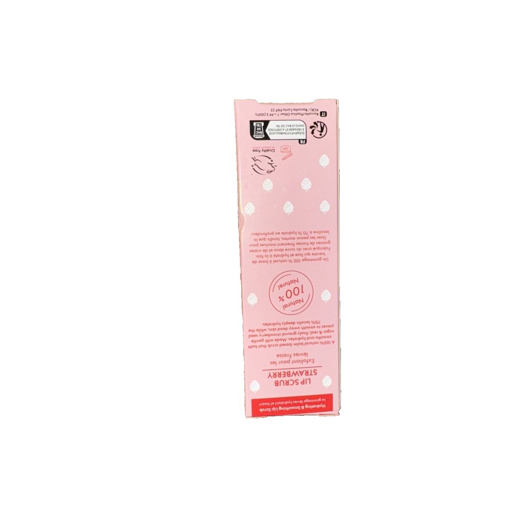 Lanolips Lip Scrub - Natural Lip Exfoliator Made with Lanolin – a tube of pink cream with white dots