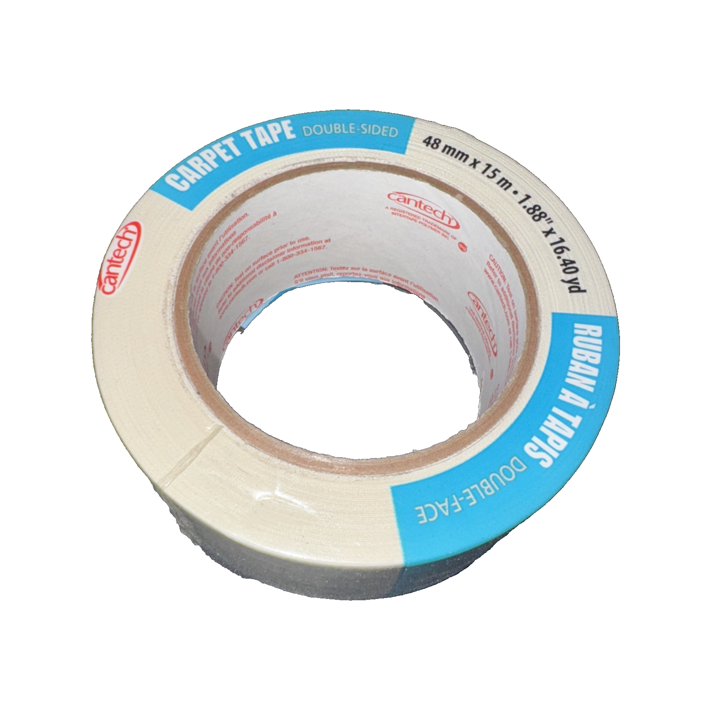 Cantech 38515 Double-Face Cloth Carpet Tape, 15m