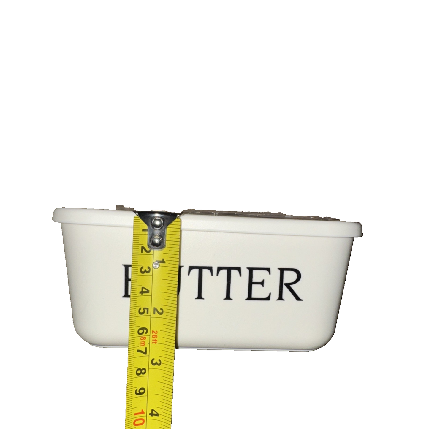 White Butter Dish With Built in Spreading Knife