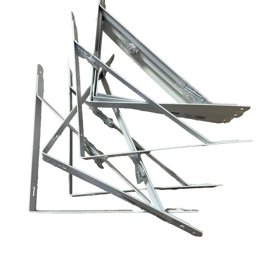 Onward 4985WIBC Shelf Support 75 lb, Steel, White 8 Pack – a metal structure with a white background