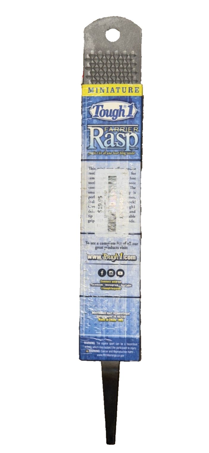 Tough1 Miniature Rasp, Tough 1 – a blue and white brush with a black handle