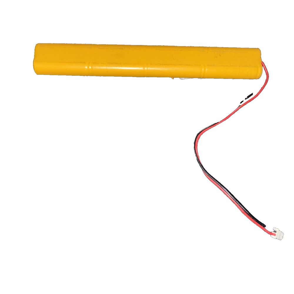 Emergency Light Lighting Fixture Battery Ni-Cd 9.6v 700mAh/900mAh BBAT0043A, Unbranded – a yellow battery with a red wire