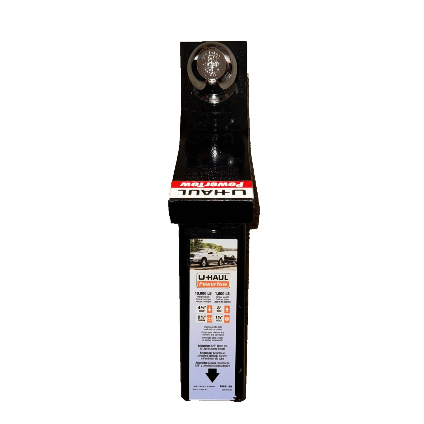 Uhaul Power Tow Hitch 10,000Lb 4 1/2" Drop, 3" rise, 2 1/2 Shank 1 1/4" Hole