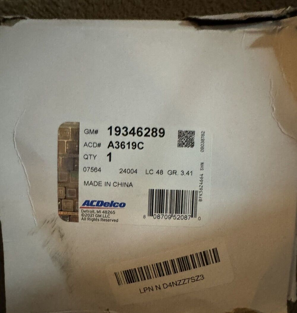 ACDelco Gold A3619C Air Filter – a box with a label on it
