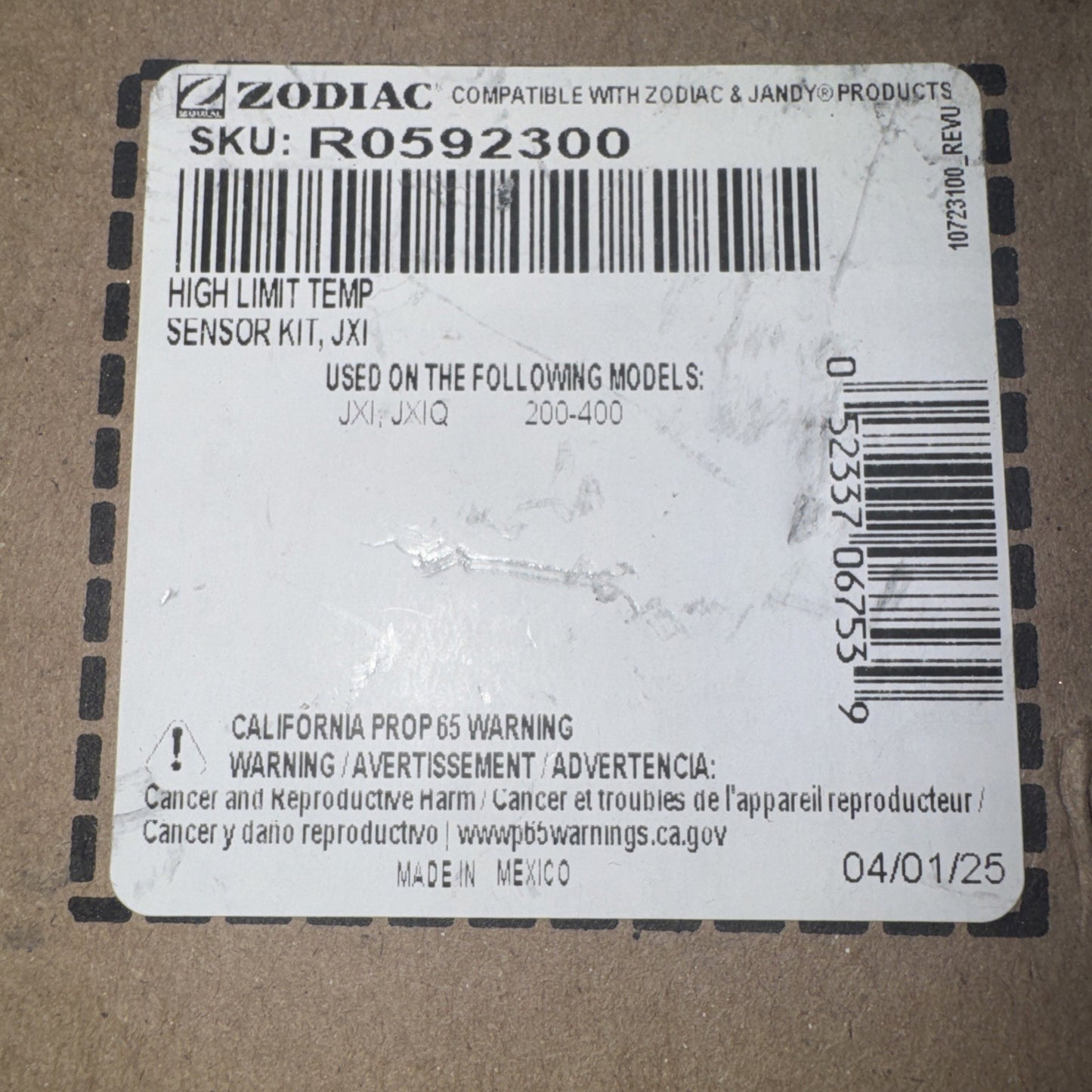 Jandy High Limit Temperature Sensors Kit for Models JXI 260 and 400 052337067539