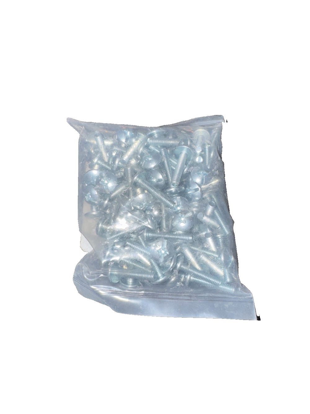 MACHINE BOLT 8-32X7/8" TRUSS HEAD 100pk, Reliable – a bag of screws on a white background