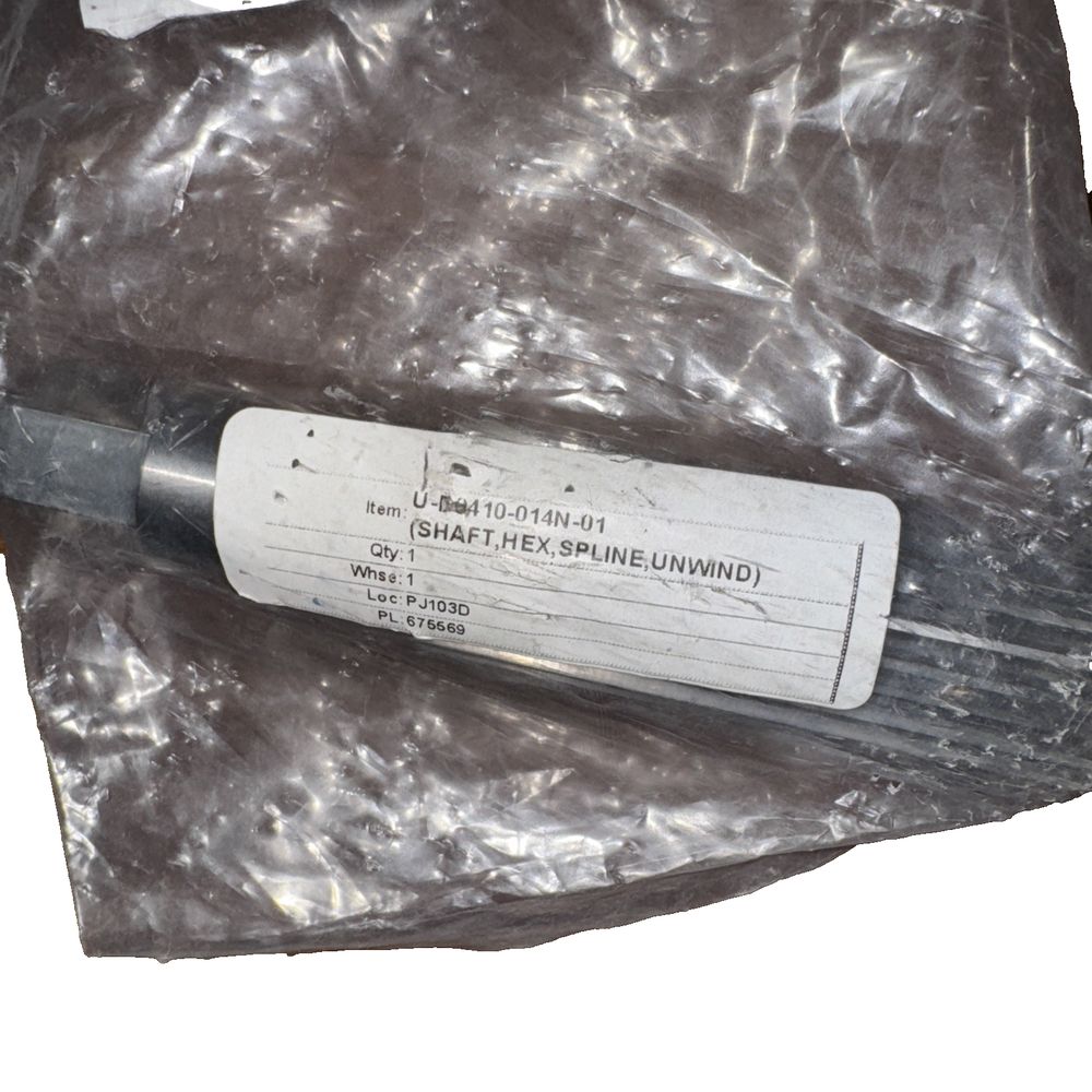 U-D0410-014N-01 Shaft Hex Spline, Unbranded – a piece of plastic with a label on it