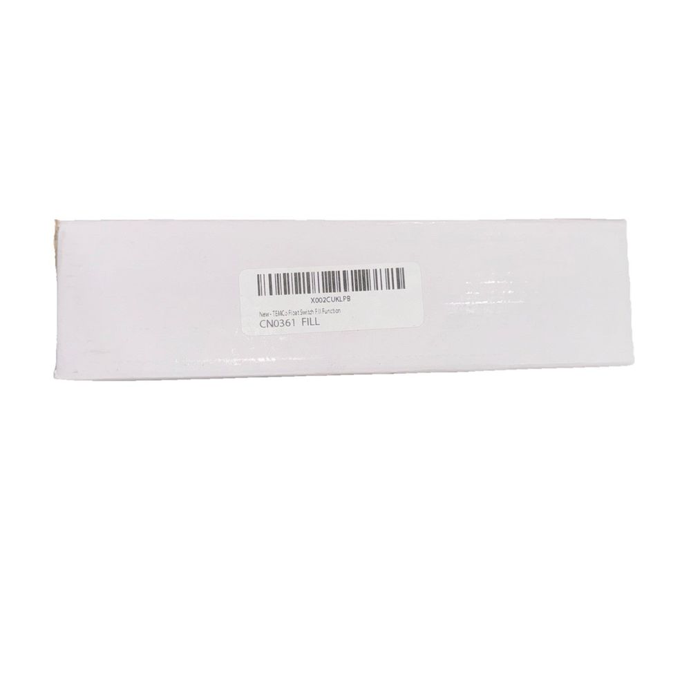 TEMCo Float Switch for Sump Pump & Water Level FILL Function – a white plastic box with a barcode label