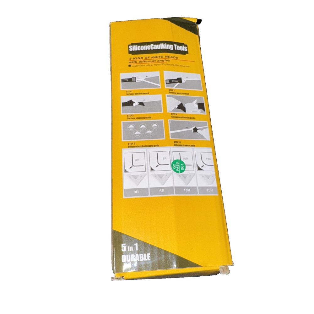 Silicone Caulking Tool 5 in 1 Durable Tool, Unbranded – a yellow packaging for a yellow packaging