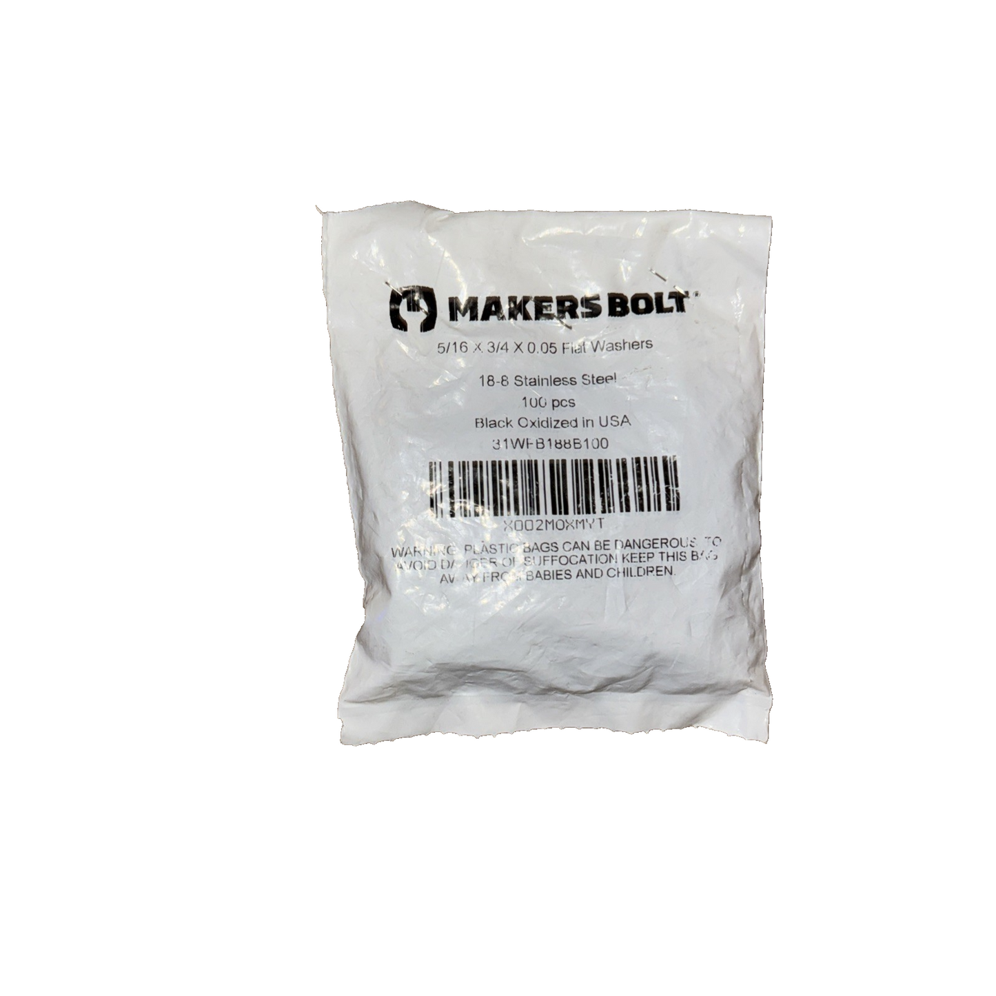 18-8 Stainless Steel 5/16" Flat Washers (100PCS) Black