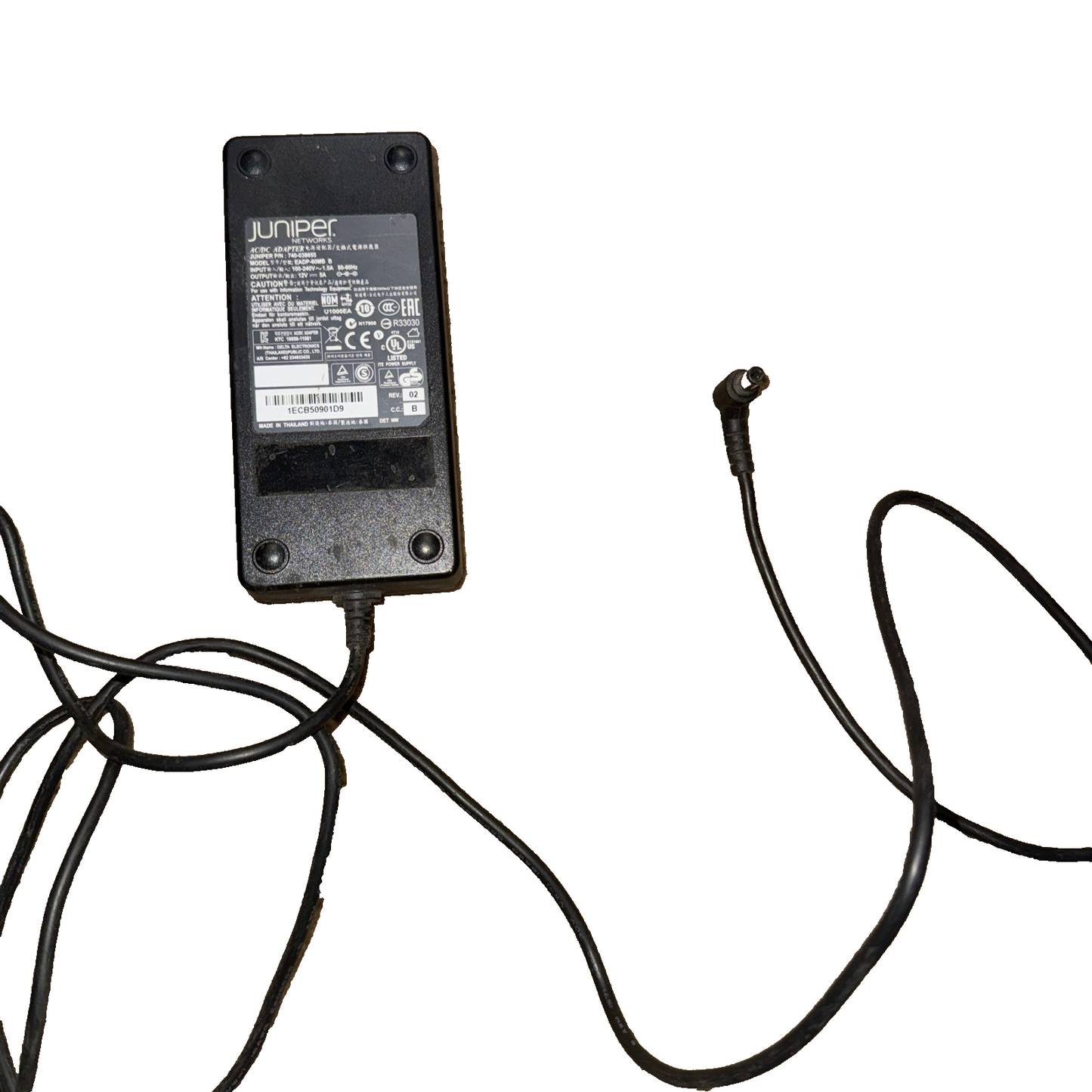 Juniper 740-038655 EADP-60MB B Power Supply AC/DC Adapter (No wall Plug)