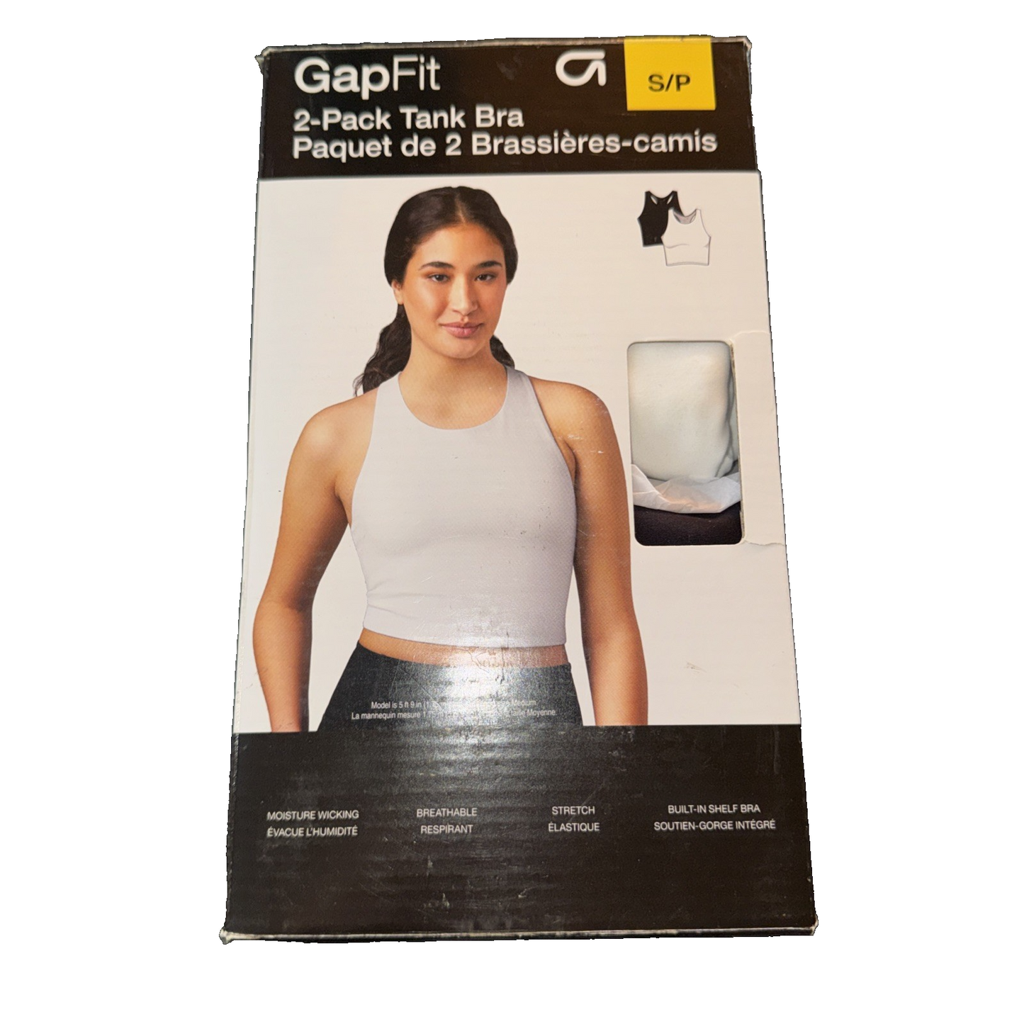 GAP FIt 2-Pack Tank Bra Colors White And Black Size Small