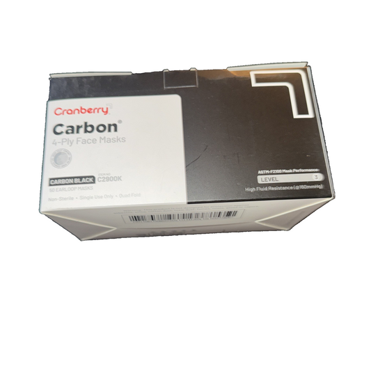 Cranberry Carbon 4-Ply Face Masks Carbon black C2900K 50 Pack