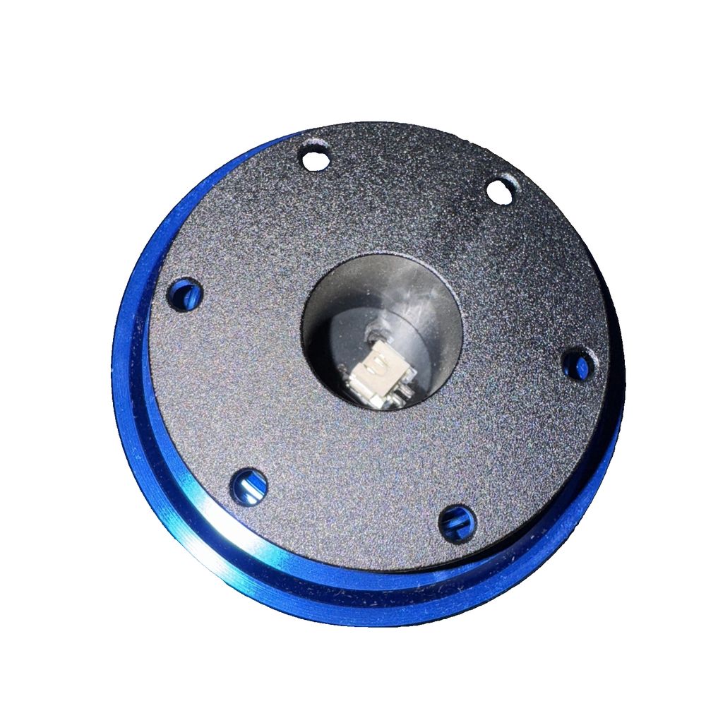 Wheel Base + Quick Release 70mm For Simagic Moza Racing Simulator Steering Blue, AINX – a blue and silver disc with a hole