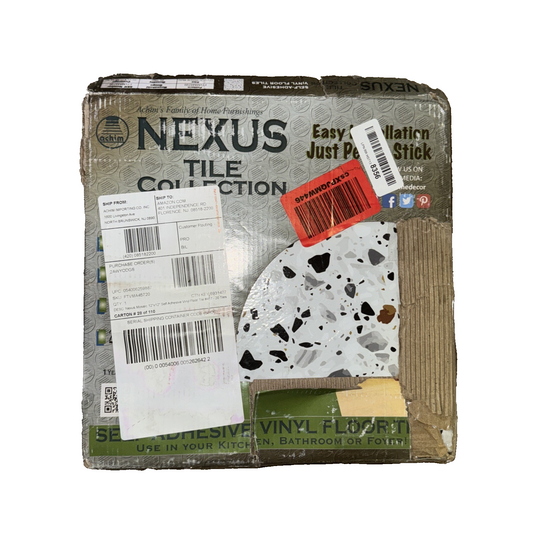 Nexus Self Adhesive 12-Inch Vinyl Floor Tiles, 20 Tiles - 12" X 12", Mosaic Slat