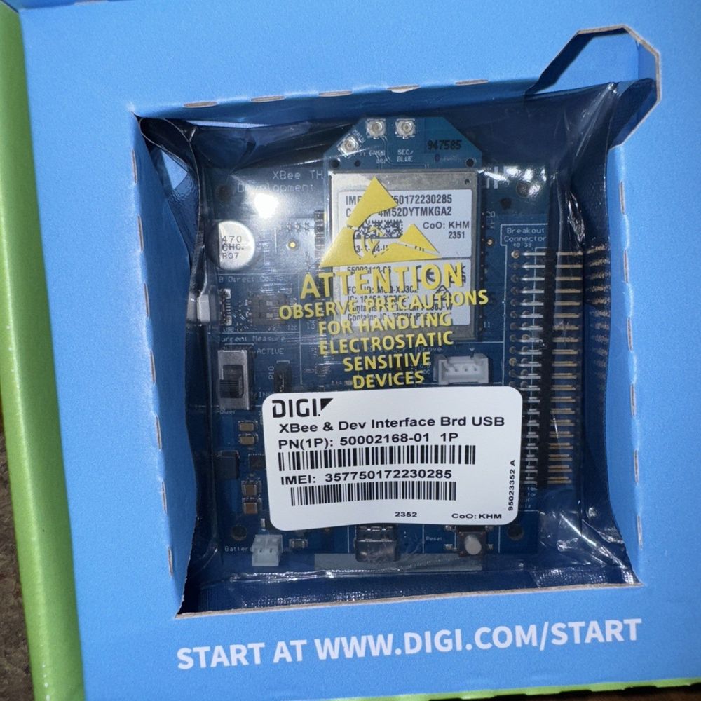 Xbee 3 Global LTE Cat 1, AT&T, Dev Kit (Missing Cables), Digi – a box with a small device inside of it