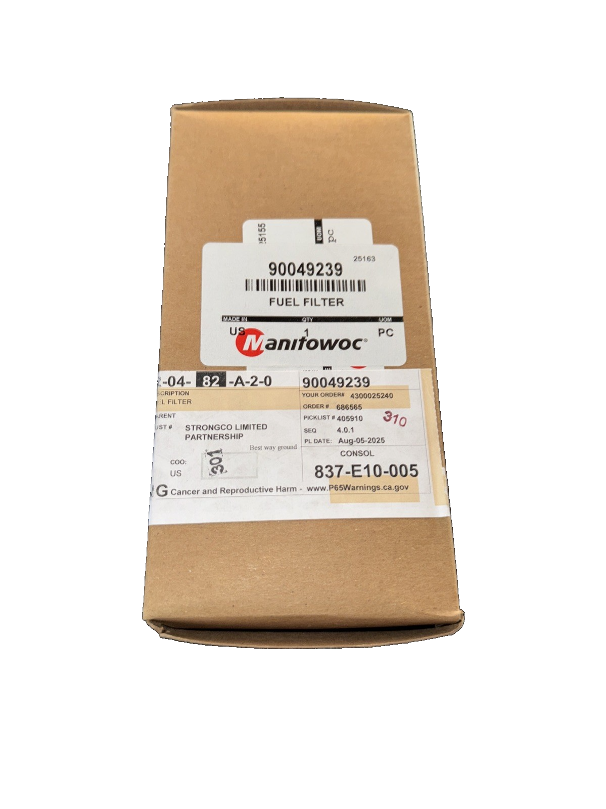 Grove 90049239 - FILTER, FUEL 7-1/8 - Mobile Crane Parts