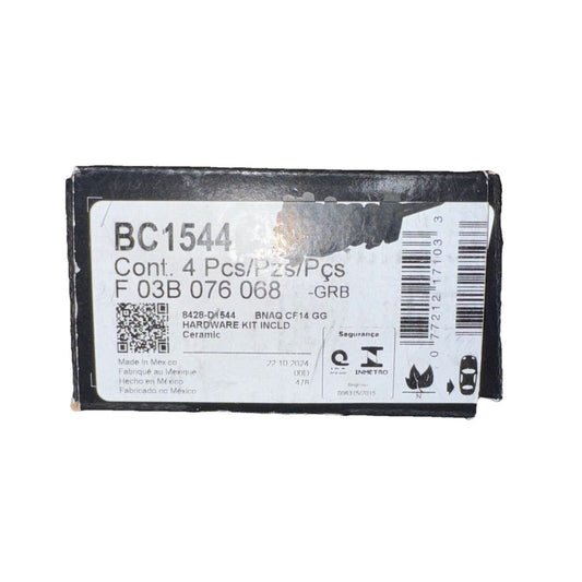Bosch BC1544 QuietCast Premium Ceramic Disc Brake Pad Set – a black and white label for a black and white label