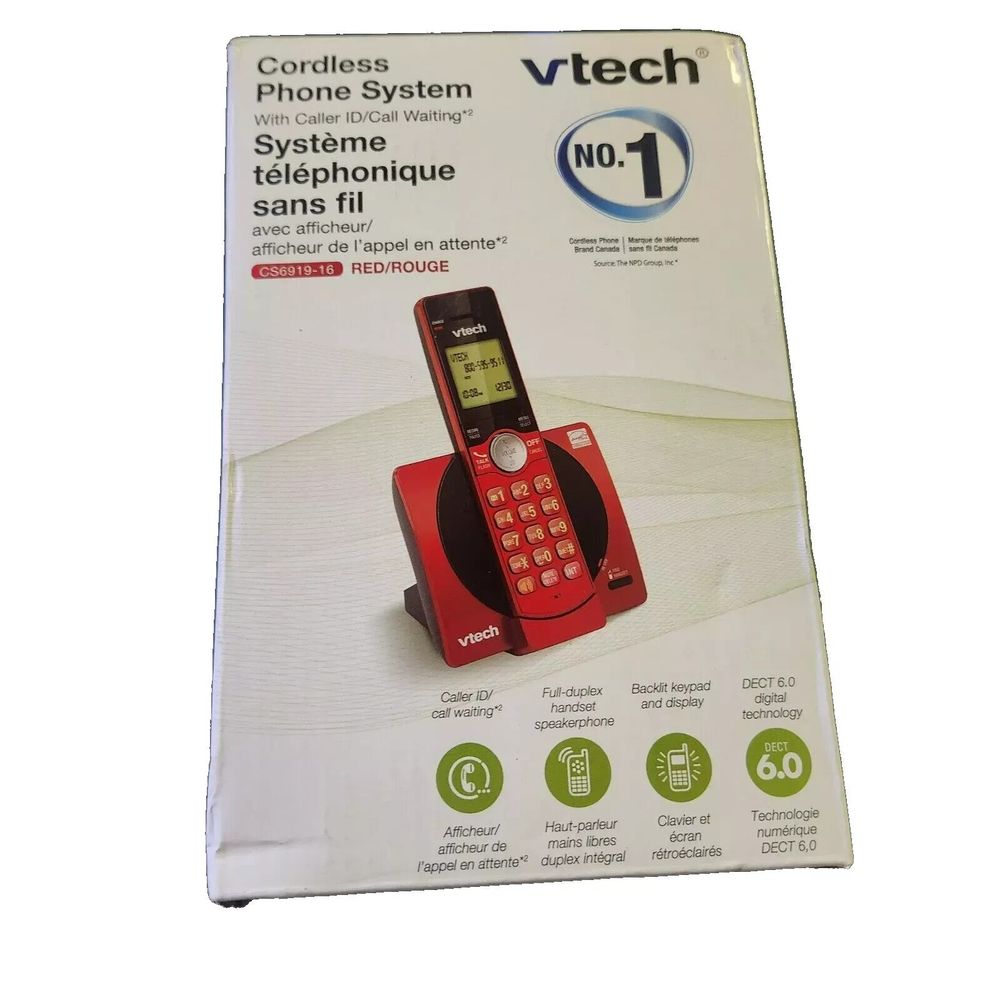 VTech DECT 6.0 Single Handset Cordless Phone with Caller ID, Backlit Keypad – vtch phone system