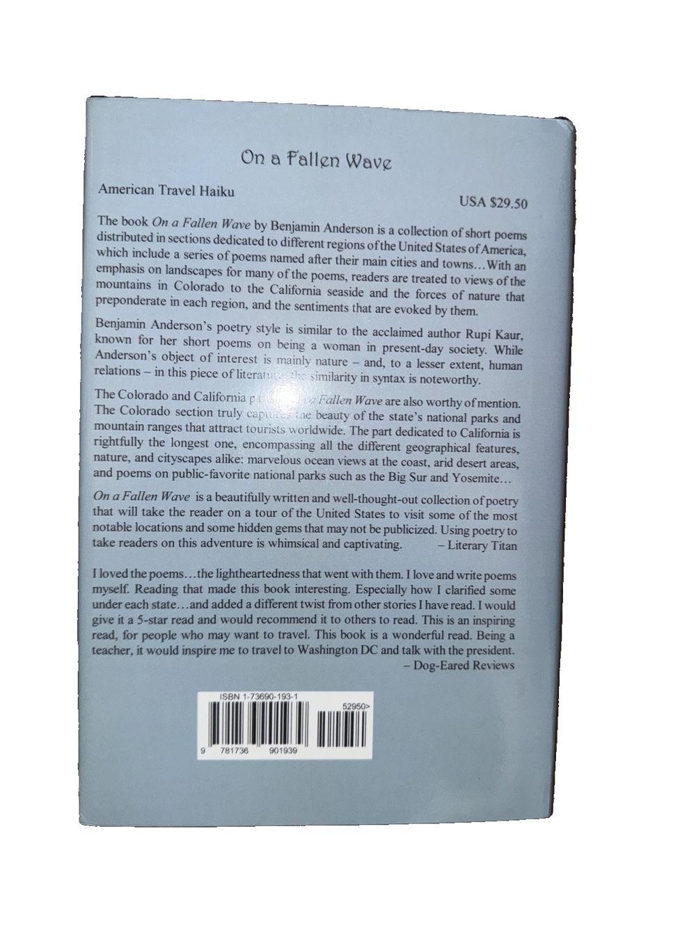 On a Fallen Wave, DaveyDooDeals – the book cover for the book of the day