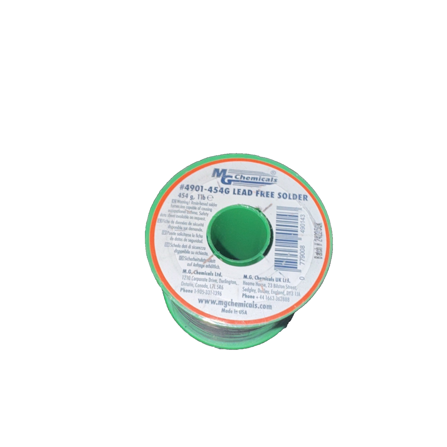 MG Chemicals 4901-454G Solder, Lead Free, No Clean, 21 gauge wire